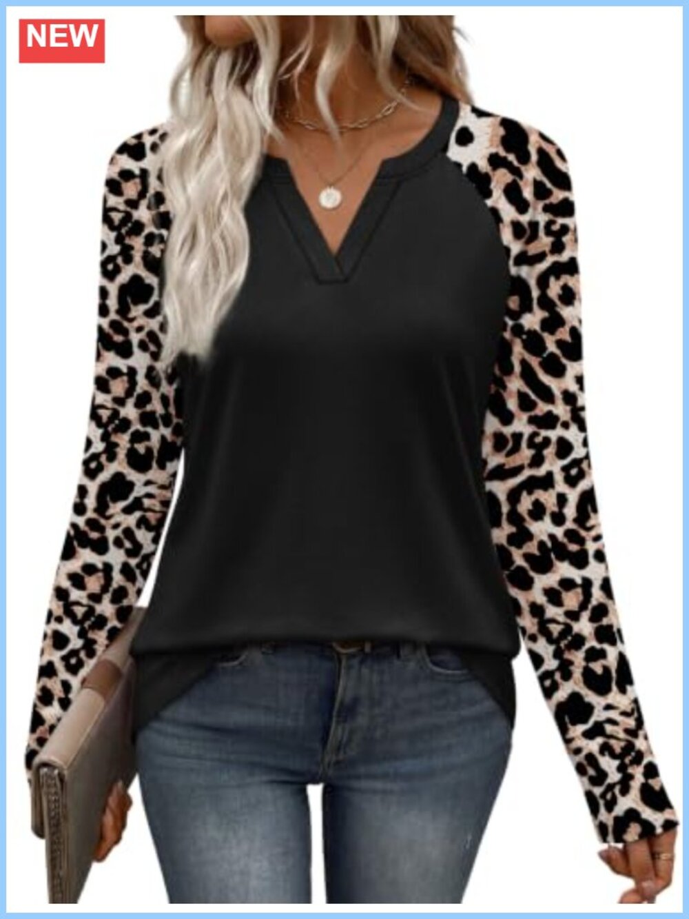Womens Long Sleeve Color Block Raglan Top Casual Fall T-Shirt